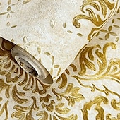 billiga Tapeter-1 rulle 3d europeisk damast icke självhäftande tapet präglad sovrum sänggavel vardagsrum bakgrund väggdekoration vattentät tapet 950x53cm/374x20.87inch