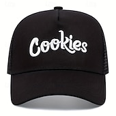 preiswerte Baseballkappe für Herren-Herren Snapback Cap Cap Basecap Sonnenhut Kappe Mesh-Kappe Schwarz Weiß Baumwolle Gitter Bestickt Netzrücken Modisch Brautkleider schlicht Strasse Täglich Buchstabe Einstellbar Sonnenschutz