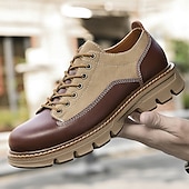 economico Casuale-scarpe stringate in pelle sintetica e pelle scamosciata resistenti da uomo: calzature casual eleganti per l&#039;uso quotidiano e all&#039;aperto