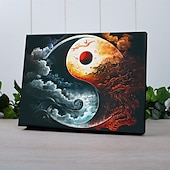 halpa LED-seinätaide-taiji zen yinyang led-kangas seinätaide led valaistu seinäsisustus 2aa paristokäyttöinen valaistu kangasprintti led-valo keittiön makuuhuoneen tai kodin sisustus
