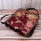 billiga Crossbodyväskor-vintage blommig crossbody-väska med fjärilstryck, lätt axelväska för kvinnor, fritids- och resebruk röd lila grön