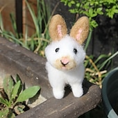 זול צעצועים חדשניים-אביזרי בובת וולדורף בעבודת יד צמר רך ארנבת תינוק ילדה ללוות בובות סמרטוט מתנת יום הולדת בובה סרוגה בובה חמודות בובת קטיפה בובת קטיפה צעצוע ממולא אישית ערכת בובות ארוגה