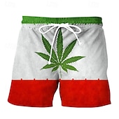 baratos calção de banho boxer masculino-Homens Calção Justo de Natação Shorts de Natação Bermuda de Surf Roupa de banho Com Cordão Com bolsos Natação Surfe Praia Esportes Aquáticos Tropical Verão Primavera