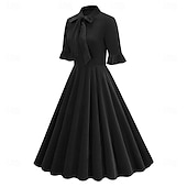 cheap Dresses-Retro Vintage 1950s Cocktail Dress Dress Flare Dress Solid Color Women&#039;s Masquerade Event / Party Bachelorette Party Festival Adults&#039; Dress Homecoming Dresses