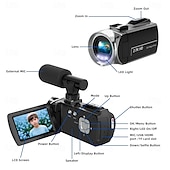 お買い得  アクションカメラ-ビデオカメラ、ビデオカメラ、HD 4K、48MP、ビデオレコーダー、カメラ、ビデオブログ用カメラ、DV、ビデオカメラ、デジタルズーム