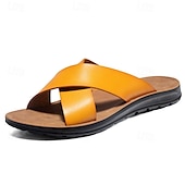abordables sandales d&#039;extérieur-sandales décontractées à brides croisées pour hommes, chaussures d&#039;été confortables en similicuir pour l&#039;extérieur et la plage