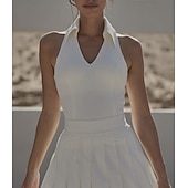 abordables Tennis &amp; pickleball-débardeur polo sans manches col V