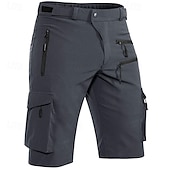 baratos Clássico-Homens Bermuda Cargo Shorts de acampamento Calção Shorts de Trilha Cintura elástica Bolso multi Tecido Prova-de-Água Secagem Rápida Comprimento do joelho Esportes Diário Acampar e Caminhar Estilo