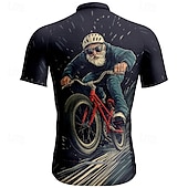 Недорогие Мужские джерси-Муж. Велокофты Графика С короткими рукавами Велоспорт Футболка Футболка Джерси с 3 задними карманами Горные велосипеды Быстровысыхающий Анатомический дизайн Фитиль Дышащий Виды спорта
