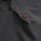 cheap Casual Henley Tee-Men&#039;s Henley Shirt Tee Top Short Sleeves Plain Fashion Designer Basic Buttons V Neck V Neck Vacation Street Going out Summer Black White Light Blue Henley T-Shirt
