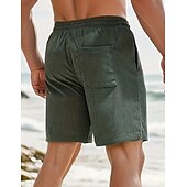 baratos Calções Estilo Casual-Homens Calção Shorts casuais Shorts de veludo cotelê Bolsos Com Cordão Cintura elástica Tecido Conforto Macio Comprimento total Ao ar livre Festa Diário Férias Moda Preto Verde Tropa