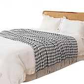 economico Coperte e plaid-coperta con lavorazione a pied de poule modello classico e senza tempo coperta resistente e morbida perfetta per letti, divani o sedie aggiunge un tocco sofisticato all&#039;arredamento della tua casa