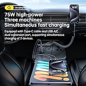 cheap Car Charger-2 Usb A/C Port 1 Type C Cable Car Charger 45W Type C Fast Charging And Usb Car Charger