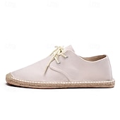 baratos Ténis para Homem-sapatos masculinos de lona azul espadrille com cadarço e sola de corda de juta – calçados casuais confortáveis de verão