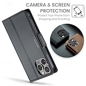 Недорогие Чехлы для iPhone-Чехол для телефона для iPhone 16 Pro Max Plus iPhone 15 Pro Max Plus iPhone 14 13 12 11 Pro Max Plus Mini Чехол с подставкой Магнитный слот для карт Ретро TPU PU Кожа