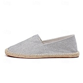 halpa Miesten loaferit ja nauhattomat kengät-miesten beige canvas espadrille-slip-on kengät juuttiköysipohjalla – mukavat kesäiset vapaa-ajan jalkineet
