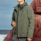 baratos Casacos Leves, Polares &amp; Caminhada-Homens Jaqueta Softshell Jaqueta de Trilha Inverno Ao ar livre Térmico / Quente A Prova de Vento Impermeável Jaquetas 3-em-1 Jaqueta leve Jaqueta corta-vento Viajar Preto Vermelho Azul Marinho