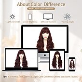 economico Parrucche trendy sintetiche-parrucca con frangia parrucche lunghe per donne, parrucca con capelli dall&#039;aspetto naturale parrucca riccia e ondulata, parrucca sintetica resistente al calore per costumi cosplay di Halloween