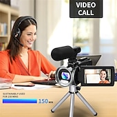 お買い得  アクションカメラ-ビデオカメラ、ビデオカメラ、HD 4K、48MP、ビデオレコーダー、カメラ、ビデオブログ用カメラ、DV、ビデオカメラ、デジタルズーム