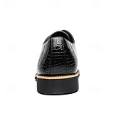 economico Formale-scarpe oxford da uomo in similpelle con motivo coccodrillo nero - calzature formali classiche con lacci per lavoro e occasioni speciali
