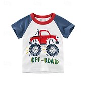 cheap Tees &amp; Shirts-Multi Packs 2pcs Boys Crew Neck Short Sleeves Red Blue T Shirt Tee Top Print Graphic Vacation Daily Wear 100% Cotton Spring &amp; Summer