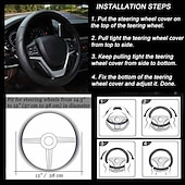 economico Copristerzo per auto-coprivolante in microfibra in pelle universale 38cm coprivolante auto bianco