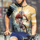 Недорогие Мужские джерси-Муж. Велокофты Графика С короткими рукавами Велоспорт Футболка Футболка Джерси с 3 задними карманами Горные велосипеды Быстровысыхающий Анатомический дизайн Фитиль Дышащий Виды спорта