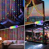 economico Striscie luci ad energia solare-luci a stringa da 3 m alimentate ad energia solare 300 LED con telecomando a 13 tasti bianco caldo bianco freddo blu luci natalizie per interni festa matrimonio 1 pz