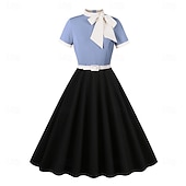 billiga Klänningar-Retro / vintage Femtiotal Cocktail klänning Klänningar Flare Klänning Maskeradkläder Dam Maskerad Fest Möhippa Festival Vuxna Klänning Hemkomstklänningar