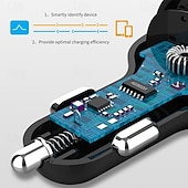 abordables Cargadores para coche-Kit de cargador de coche USB C, compatible con USB dual y tipo C, cargador de coche QC3.0 para productos electrónicos de consumo