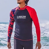 voordelige Overhaaste bewakers-Voor heren Sportieve badmode Zwemshirt Lange mouw Uitslagbescherming Kleding Bovenlichaam Zwemmen Surfen Strand Watersport Gedrukt Zomer Lente