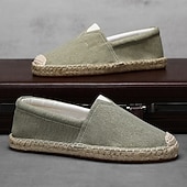 cheap Men's Slip-ons &amp; Loafers-Men's Red Canvas Espadrille Slip-On Shoes with Jute Rope Sole – Comfortable Summer Footwear