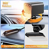 abordables équipement de chauffage de voiture-Chauffage de voiture pliable 12 V 150 W Système de chauffage et de refroidissement rapide pour un dégivrage et un désembuage instantanés Compatible avec l&#039;allume-cigare Désembueur de pare-brise