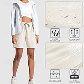 billiga Löparshorts-Dam Joggingshorts sportbyxor Sommar Vår Utomhus Snabb tork Multi Pocket Lättvikt Stretch Shorts Underdelar Snörning Elastisk midja Ficka med blixtlås Svart Vit Elastan Camping / vandring Fiske Resa S