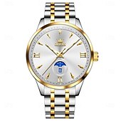 abordables Montres à quartz-OLEVS Hommes Montres à quartz Créatif Minimaliste Mode Décontractée Lumineux Calendrier Date Semaine IMPERMÉABLE Acier Suivre