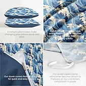 economico 100% cotone-set copripiumino con onda oceanica, biancheria da letto in morbida microfibra, design con onde vivaci, include copripiumino e federe, resistente allo scolorimento, chiusura con cerniera, lavabile in lavatrice, misure queen, king, twin, tema spiaggia costi