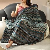 abordables Couvertures et plaids-Couverture tissée bohème au design unique et artistique avec des motifs complexes, douce et confortable, idéale pour ajouter une touche bohème à votre lit, canapé ou décoration de salon, parfaite pour