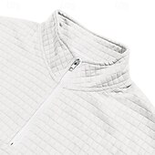 abordables Sweat-shirts basiques-Homme Sweat-shirt Sweat-shirt quart de fermeture éclair Noir Blanche Vin Vert Véronèse Kaki Demi-zip Uni Texturé Sport &amp; Loisir Quotidien Fête Polyester Streetwear Basique Occasionnel Printemps