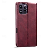 levne Pouzdra pro iPhone-telefon Carcasă Pro iPhone 16 15 14 Pro Max Plus iPhone 13 12 11 Pro Max Mini Flip Cover se stojánkem Magnetické Slot pro kartu Retro TPU PU kůže