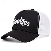 preiswerte Baseballkappe für Herren-Herren Snapback Cap Cap Basecap Sonnenhut Kappe Mesh-Kappe Schwarz Weiß Baumwolle Gitter Bestickt Netzrücken Modisch Brautkleider schlicht Strasse Täglich Buchstabe Einstellbar Sonnenschutz