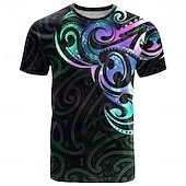 ieftine Tropske majice za odmor-Bărbați Imprimeu Paisley Orbeste culoarea Tricou Manșon scurt Tricou Tipărire 3D Stil Nautic Cămașă Modă Έθνικ Stradă Zilnic Negru Vară Primăvară Îmbrăcăminte S M L XL XXL XXXL