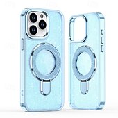 お買い得  iPhone用ケース-電話 ケース 用途 iPhone 16 Pro Max プラス iPhone 15 プロマックスプラス iPhone 14 13 12 Pro Max Plus バックカバー スタンド付き ブリンブリングリッターシャイニー 耐衝撃 レトロ風 PC シリコーン