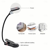 זול אורות קריאה-מנורת ספר מיני נטענת usb - מנורת קריאה עם קליפס 7 LED, מנורת לילה אכפתית ללימוד  &amp; קריאה ליד המיטה