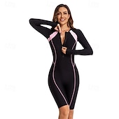 olcso Kiütés őrök-Női Kiütésőr Női szörfruházat UV Napvédelem UPF50+ Könnyű Hosszú ujj Spandex Testhezálló Fürdőruha Cipzár Úszás Szörfözés Tengerpart Vízi sportok Kollázs Nyár Tavasz Ősz
