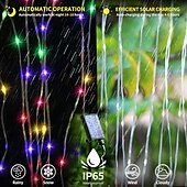 economico Striscie luci ad energia solare-luci a stringa da 3 m alimentate ad energia solare 300 LED con telecomando a 13 tasti bianco caldo bianco freddo blu luci natalizie per interni festa matrimonio 1 pz