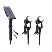 cheap Outdoor Spotlights-1pc 2-Head Outdoor Solar Waterproof Spotlight for Courtyard, Garden, Pond, Tree, Pathway and Lawn Lighting