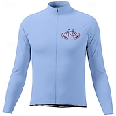 billiga Tröjor för män-Herr Cykeltröja Grafisk Bokstav &amp; Nummer Långärmad Cykel T-shirt Tröja med 3 bakfickor Bergscykling Snabb tork Anatomisk design Uppsugande Andningsfunktion sporter Mörkrosa Vit Rosa Kläder
