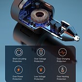 お買い得  車用充電器-sc01 qc3.0 usbc type-c デュアルポート ミニカーチャージャー 急速充電 FM トランスミッター プレーヤー 3.1a 急速充電 usb チャージャー付き