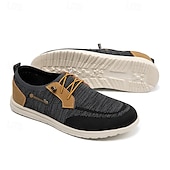 cheap Men&#039;s Sneakers-Men&#039;s Grey Knit Sport Shoes with Leather Accents and Lace-Up Design – Comfortable Casual &amp; Outdoor Footwear