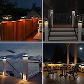 economico Luci a terra-lampada da recinzione a colonna solare - lampada da giardino e cortile per esterni per recinzione con palo in legno, decorazione per ville, lampada a colonna da 4/5 pollici 1 pz.